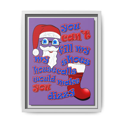 santa's shoes - framed canvas art (light purple)