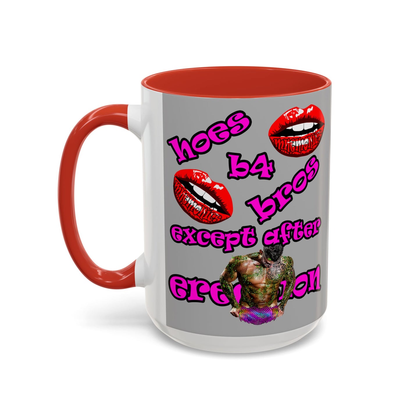 hoes b4 bros - Accent Mug (light grey)