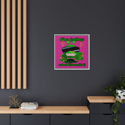 disc jockey - framed canvas art (pink)