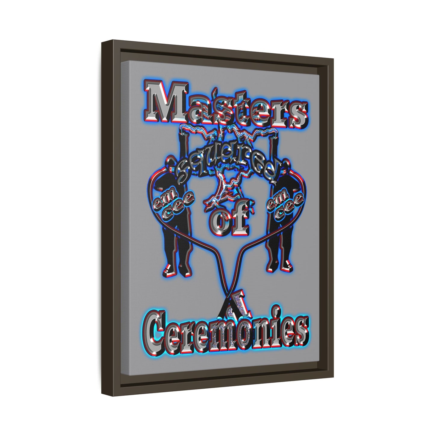 em cee squared - framed canvas art (grey)
