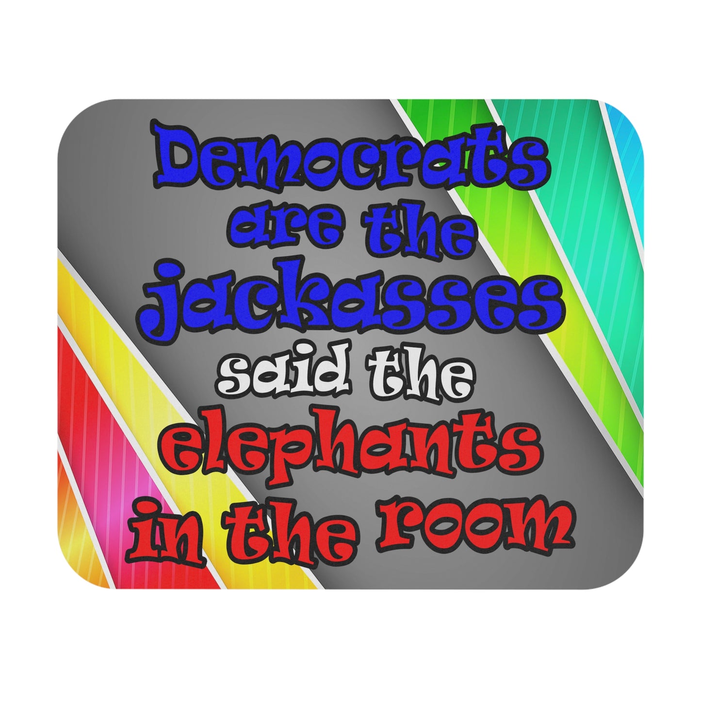 donkeys and elephants - Mouse Pad (Rectangle) (rainbow split)