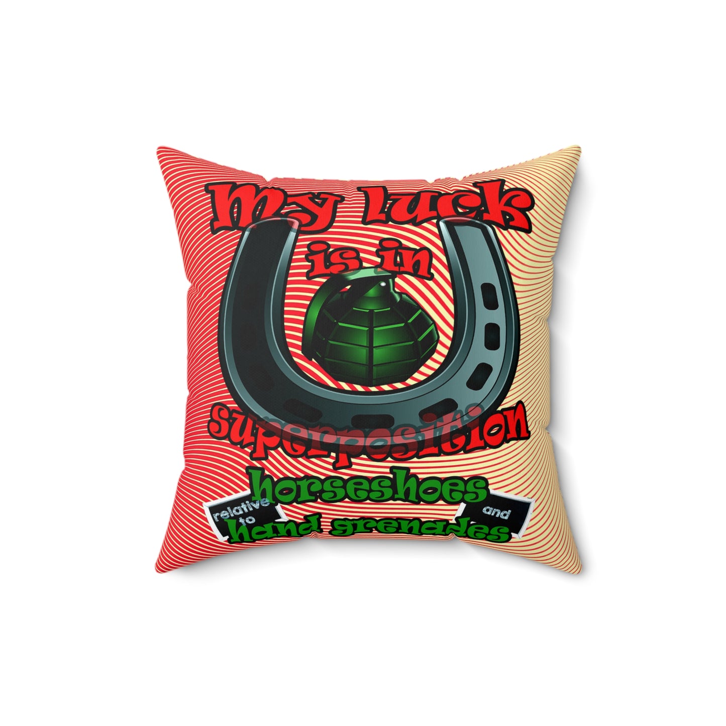 my luck - Spun Polyester Square Pillow - (yellow-orange wave)