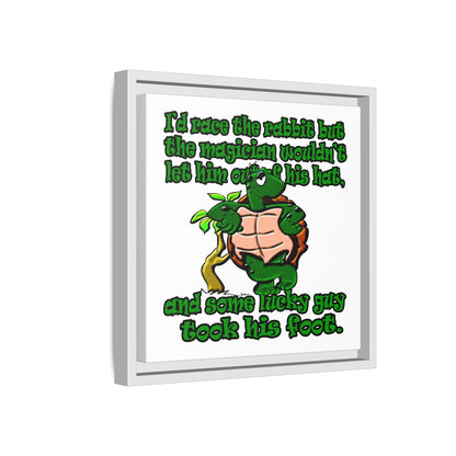 turtle race - framed canvas art (white)