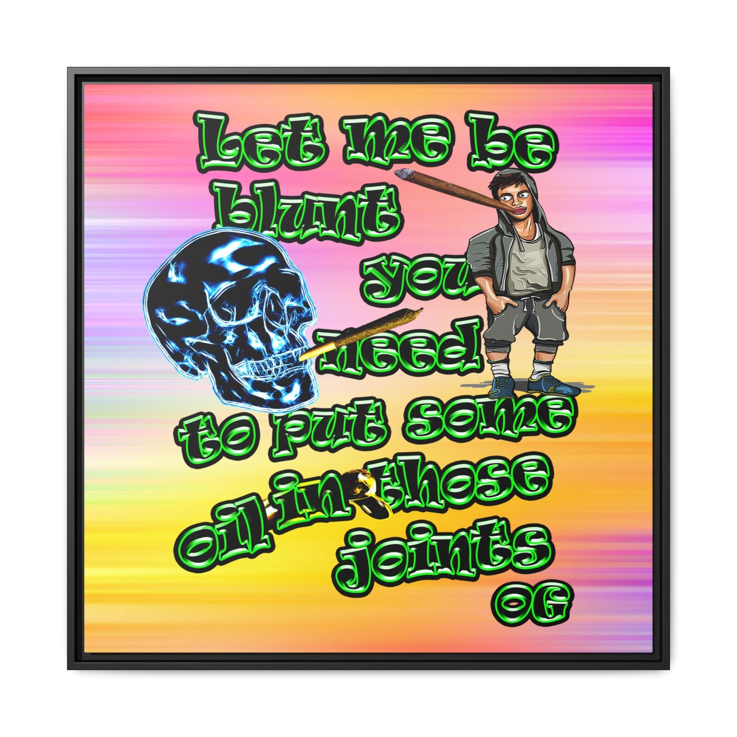 og - framed canvas art (color blur)