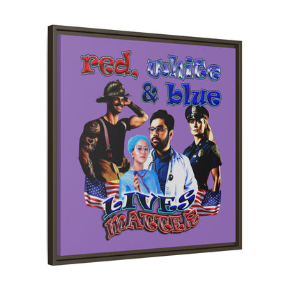rw&b lives matter - framed canvas art (light purple)
