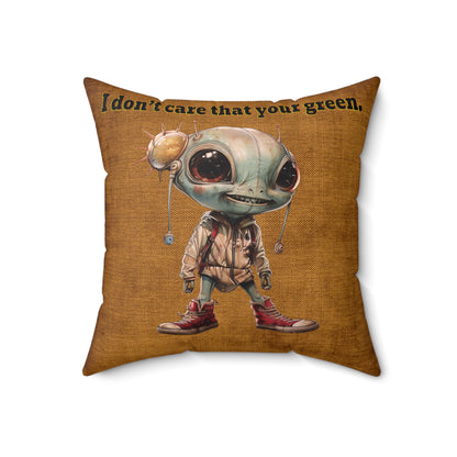 I don't care that your grey - Faux Suede Square Pillow - (dichromatic brown papyrus)
