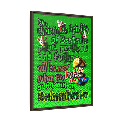 christmas spirits of boston - framed canvas art (logo green)