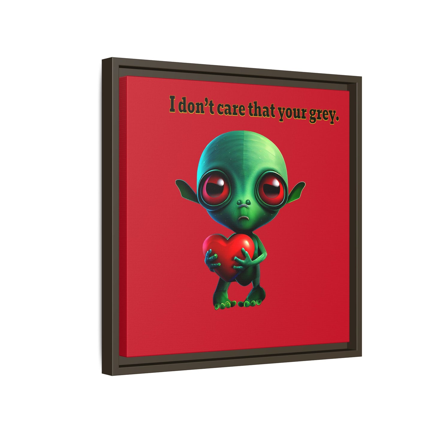 I don't care that your grey - framed canvas art (dark red)