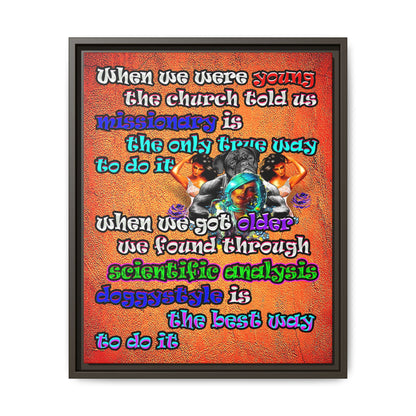 doggystyle - framed canvas art (burnt orange)