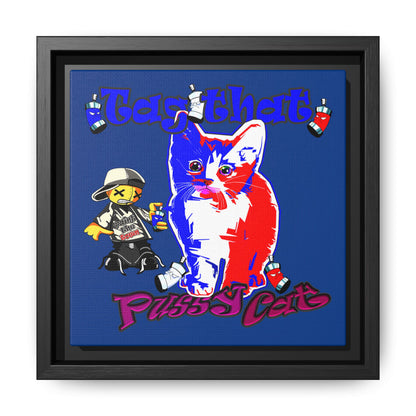 tag that - framed canvas art (dark blue)