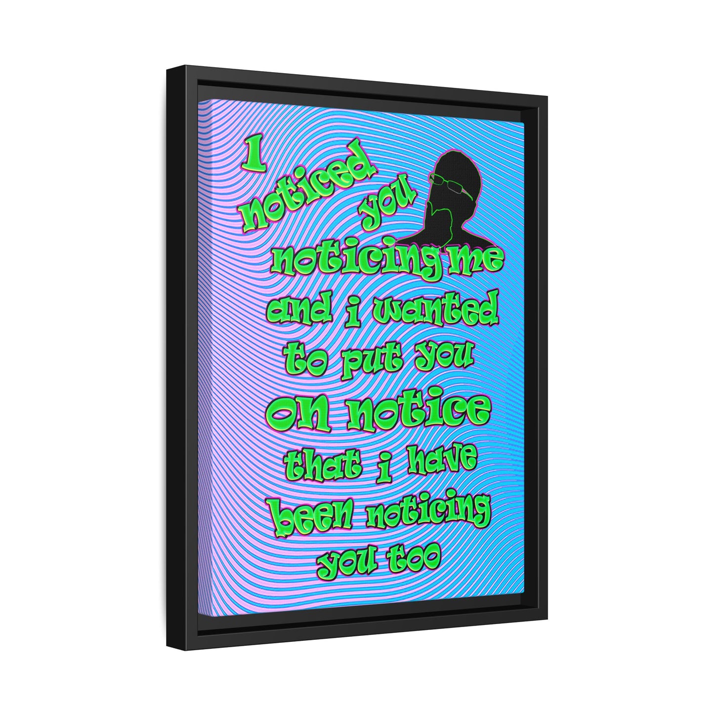 noticed you noticing - framed canvas art (light blue-purple wave)