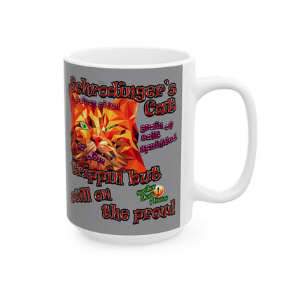 schrodinger's cat - White Mug (grey)