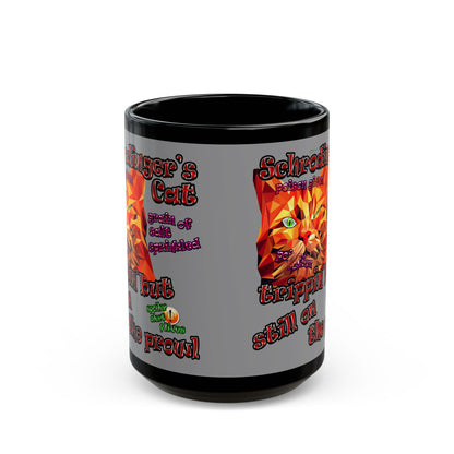 schrodinger's cat - Black Mug (grey)