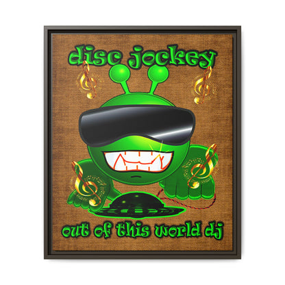 disc jockey - framed canvas art (brown papyrus)