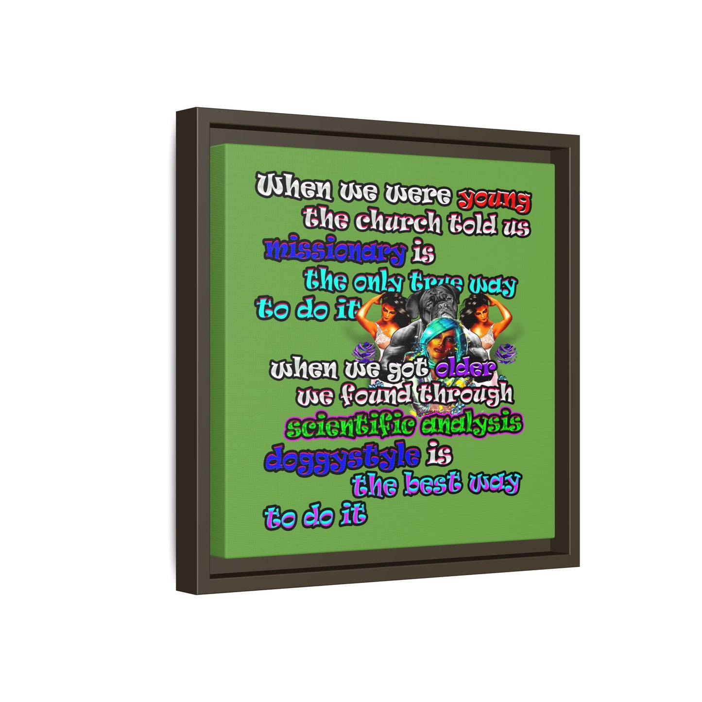 doggystyle - framed canvas art (green)