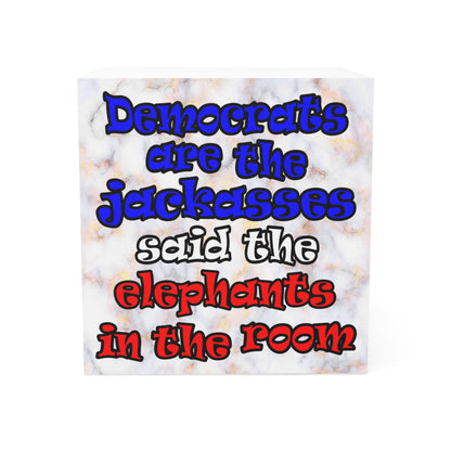 donkeys and elephants - note cube (white marble)