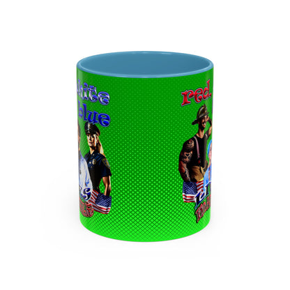 rw&b lives matter - Accent Mug (logo green)