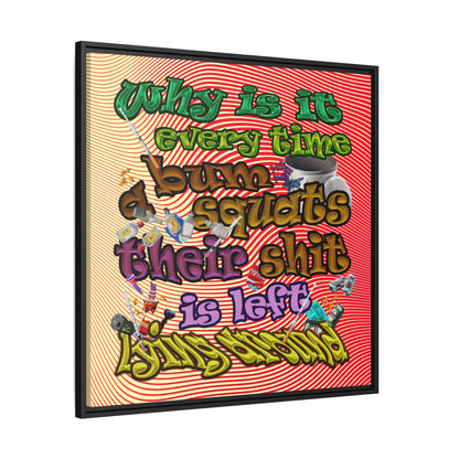 the bum's shit - framed canvas art (yellow-orange wave)