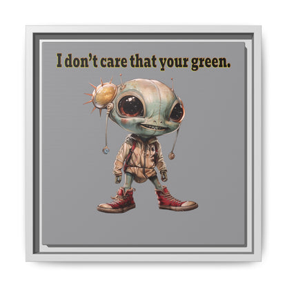 I don't care that your green - framed canvas art (grey)