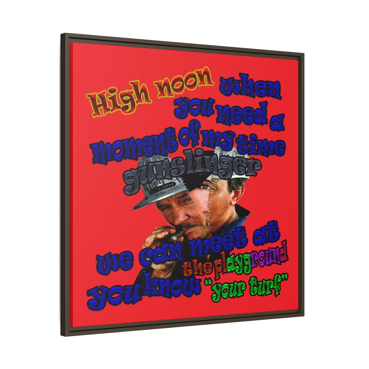 high noon - framed canvas art (red)