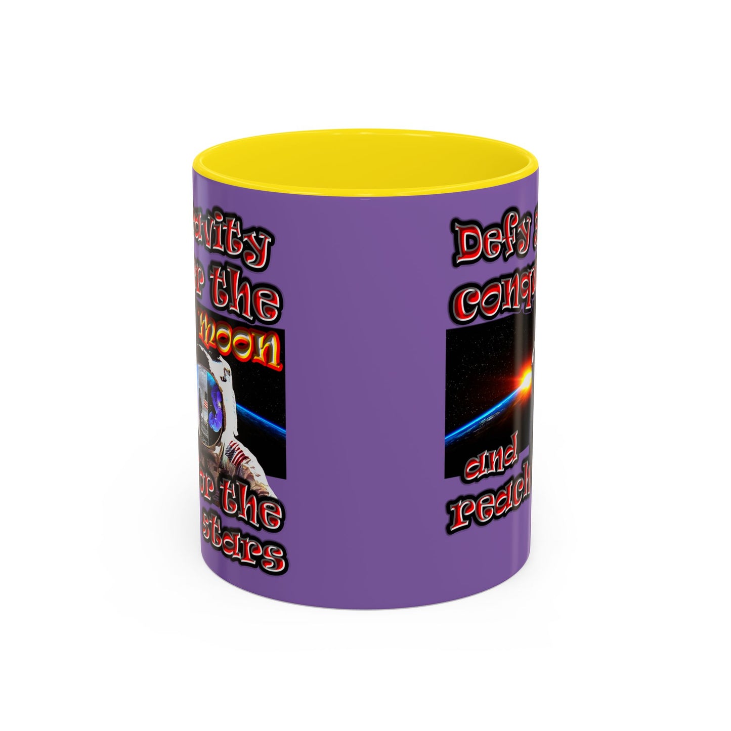 defy conquer reach - Accent Mug (light purple)