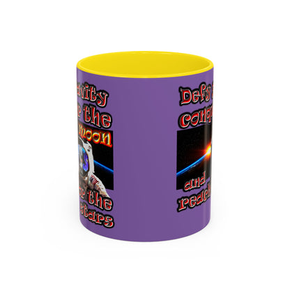 defy conquer reach - Accent Mug (light purple)