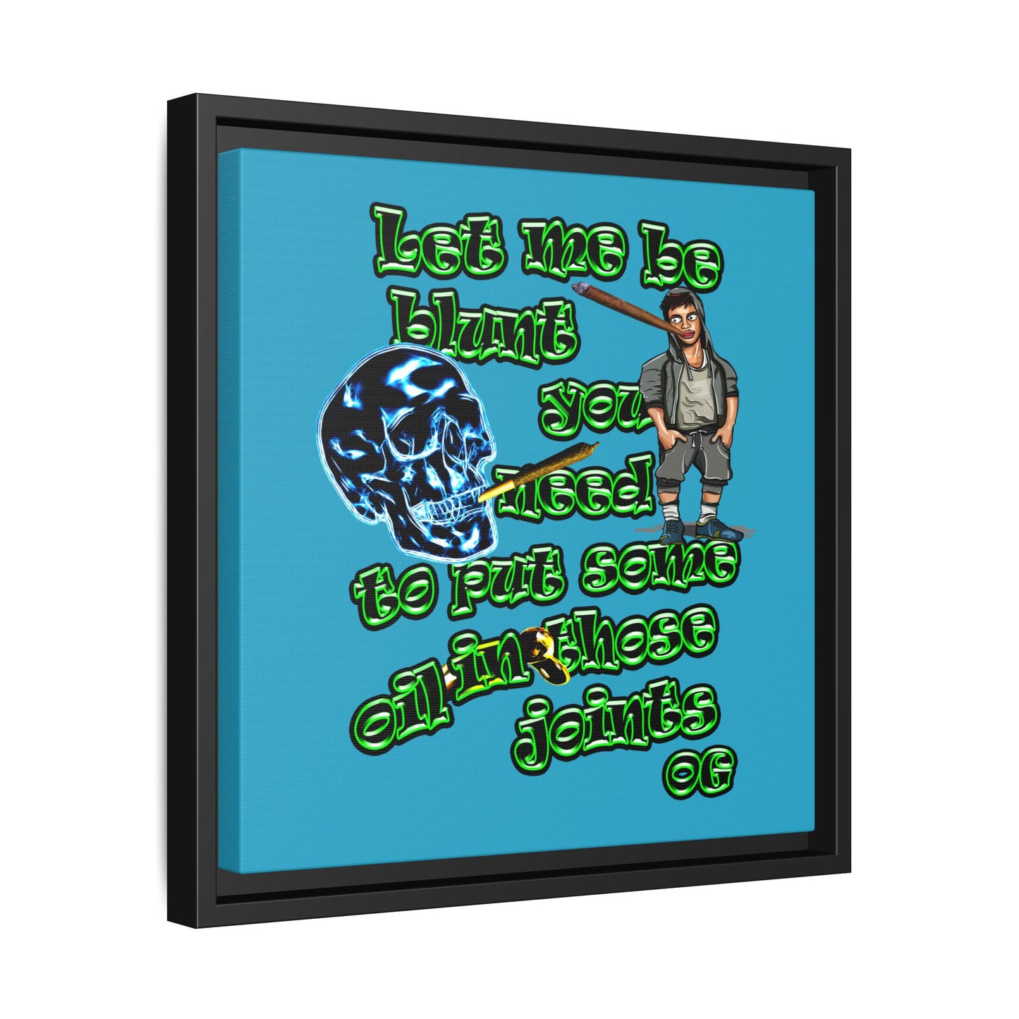 og - framed canvas art (turquoise)