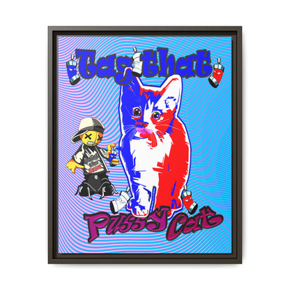 tag that - framed canvas art (light blue-purple wave)