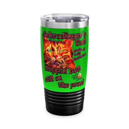 schrodinger's cat - Ringneck Tumbler, 20oz (logo green)