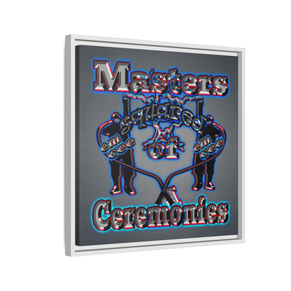 em cee squared - framed canvas art (grey-light grey)