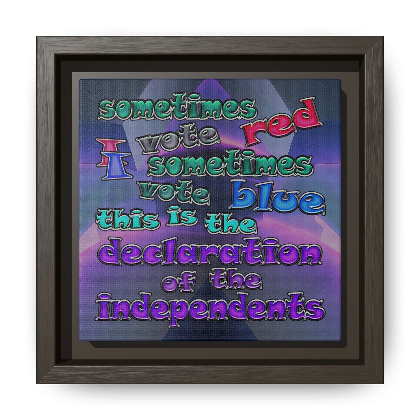 declaration of the independents - framed canvas art (grey-pink wave)