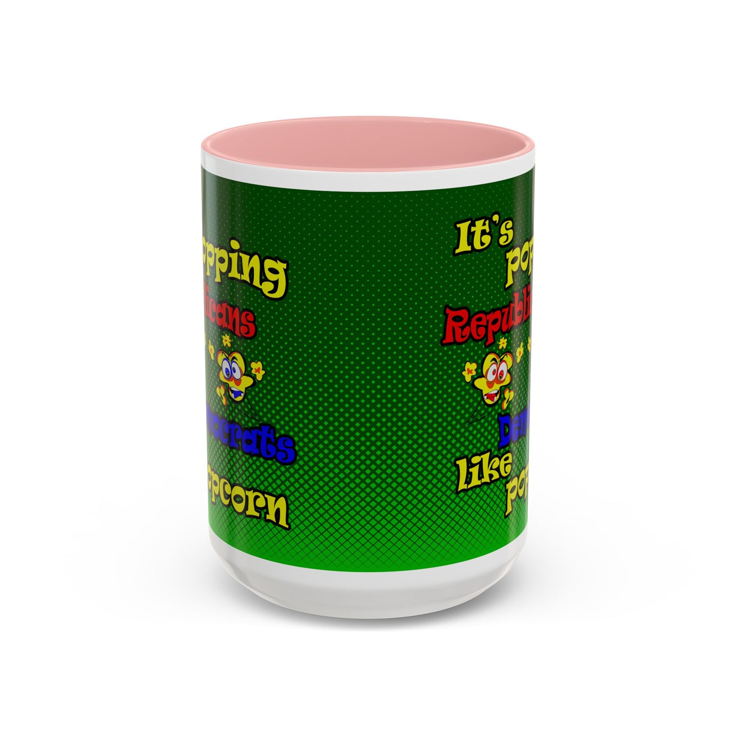 popping like popcorn - Accent Mug (logo green)