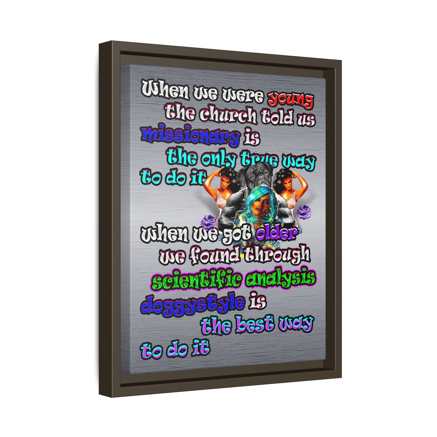 doggystyle - framed canvas art (brushed nickel)