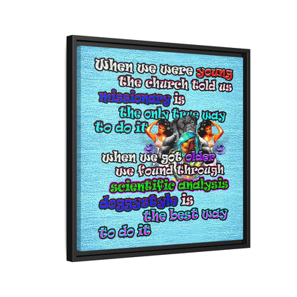 doggystyle - framed canvas art (faded blue)