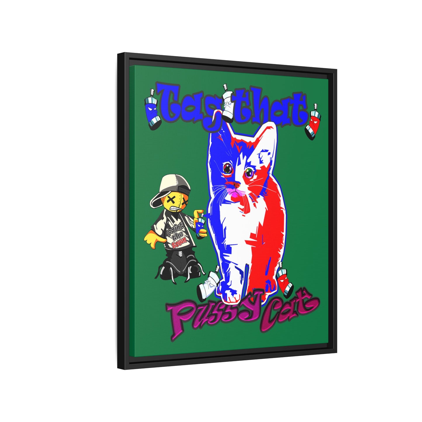 tag that - framed canvas art (dark green)