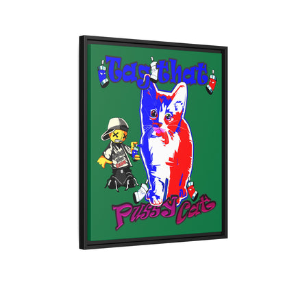 tag that - framed canvas art (dark green)