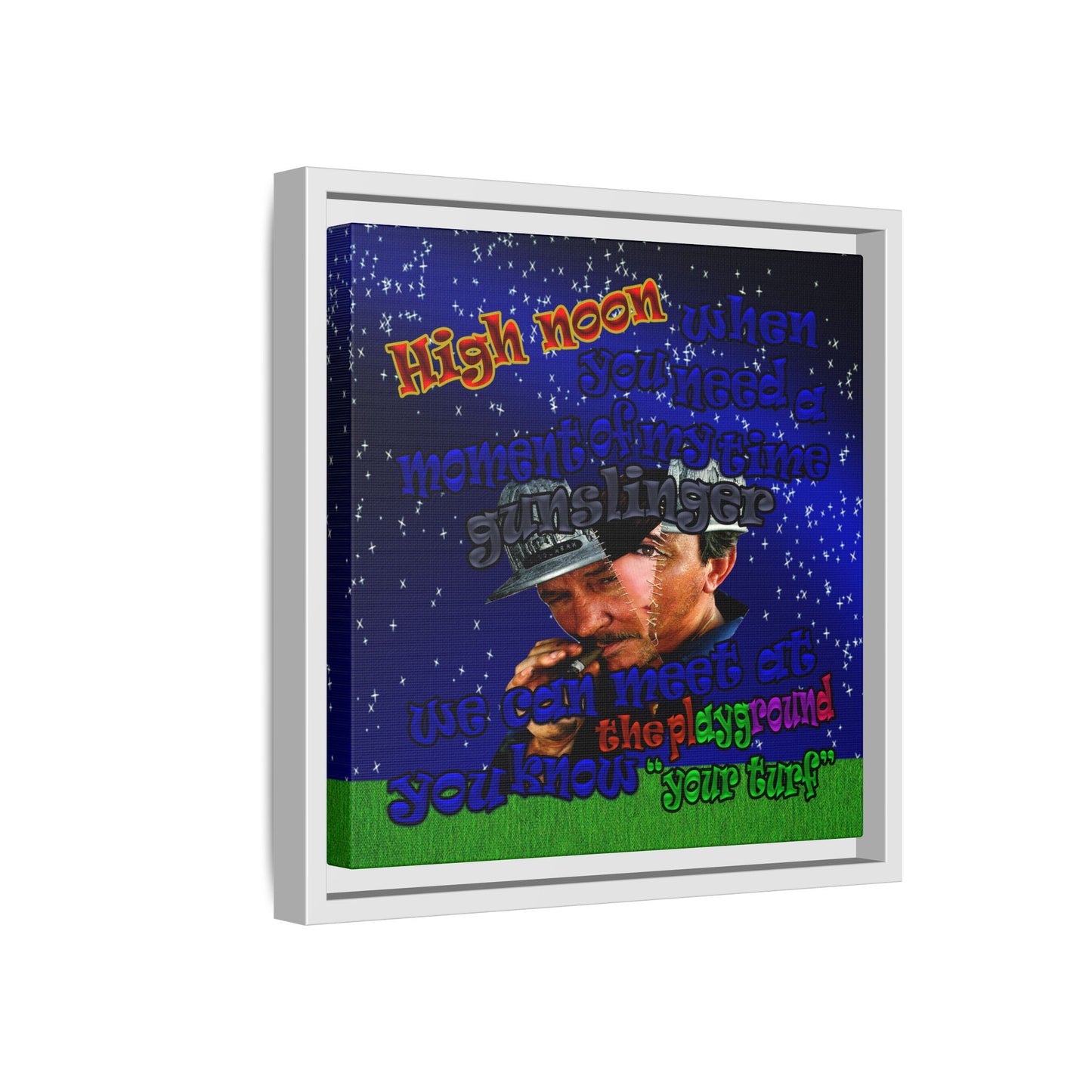 high noon - framed canvas art ('snoops' background)