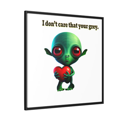 I don't care that your grey - framed canvas art (white)
