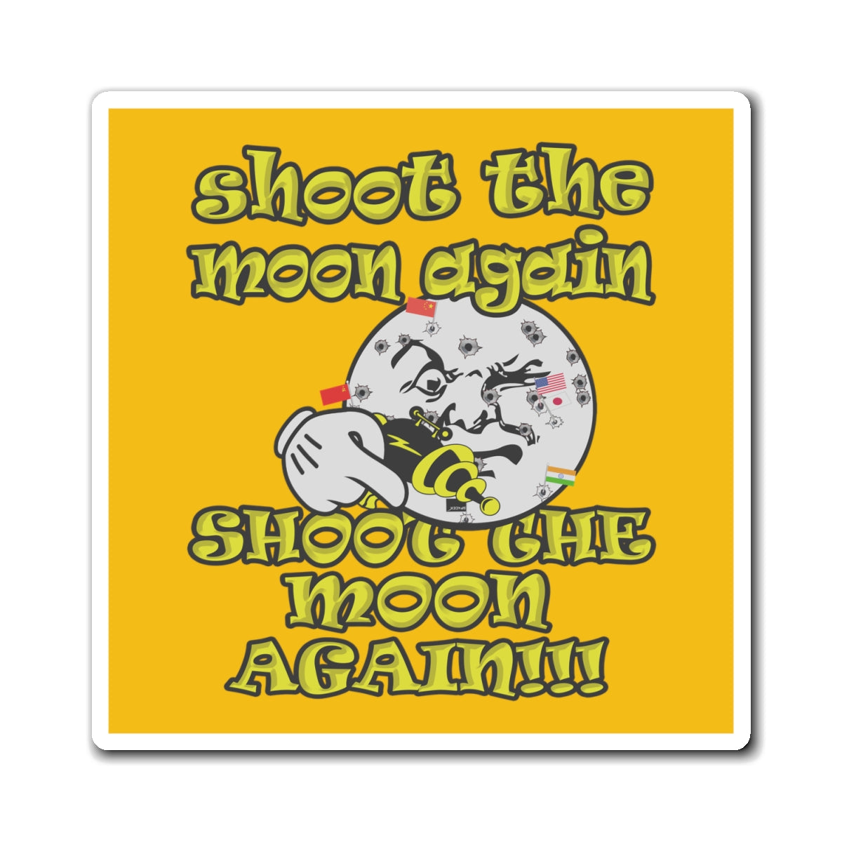 shoot the moon again - Magnets - (yellow)