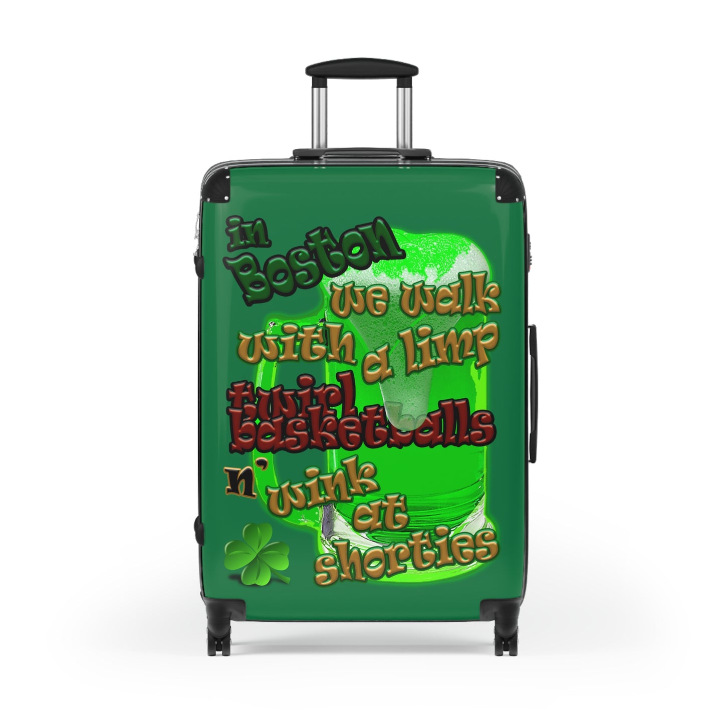 celtics logo - Suitcase (dark green)