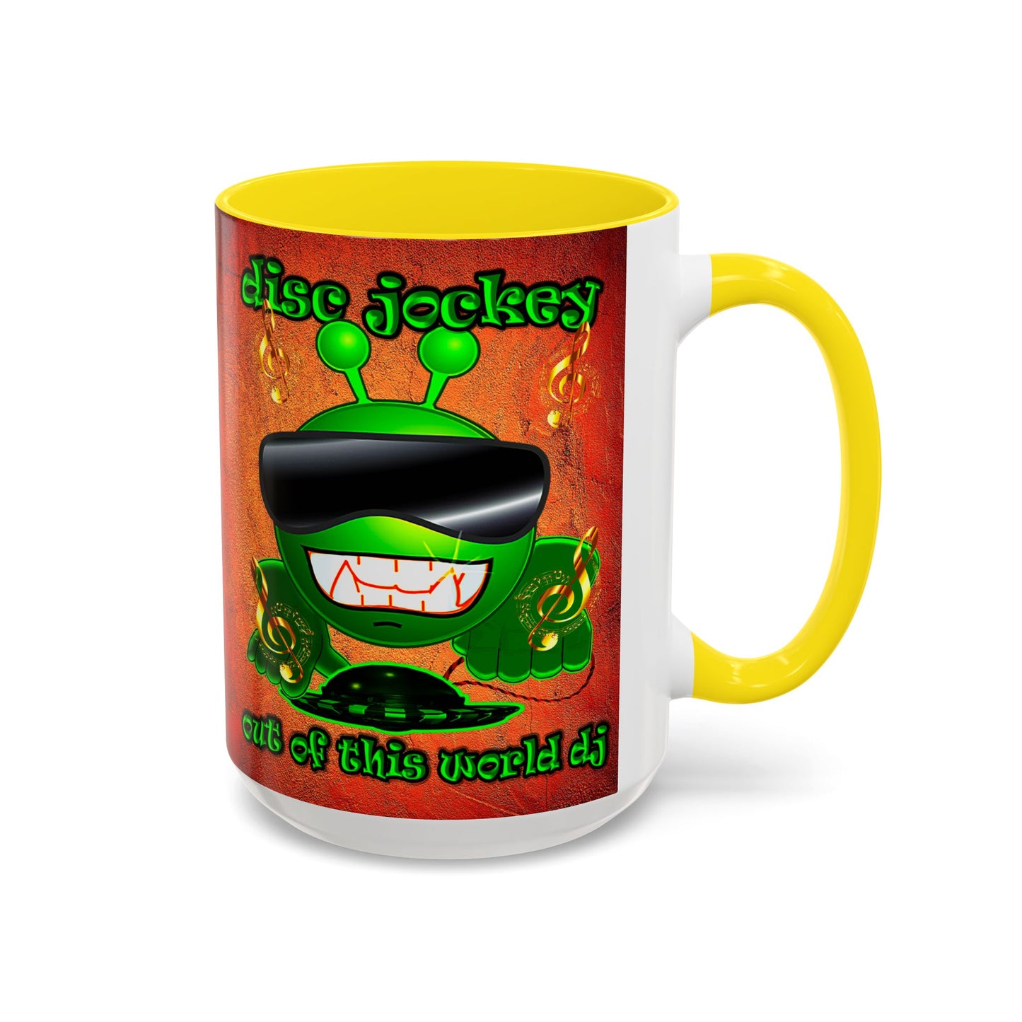 disc jockey - Accent Mug (burnt orange)