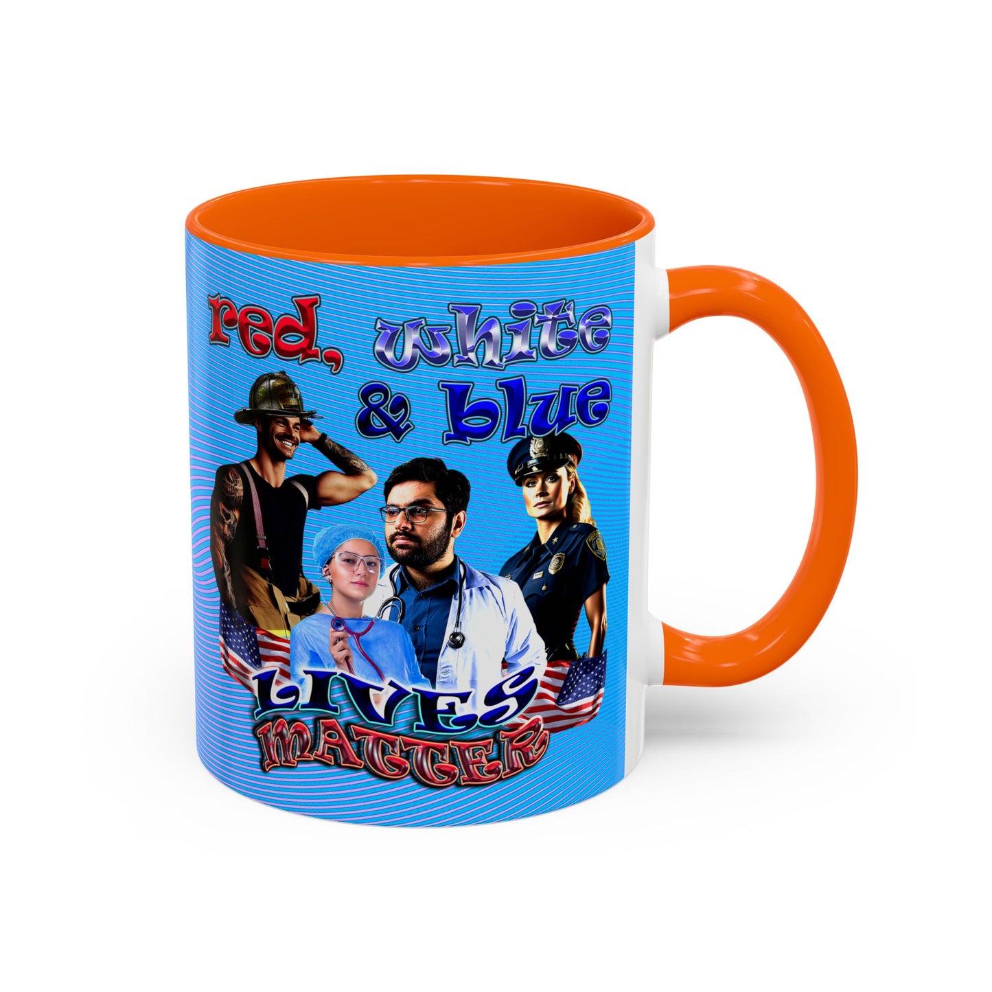 rw&b lives matter - Accent Mug (light blue-purple wave)