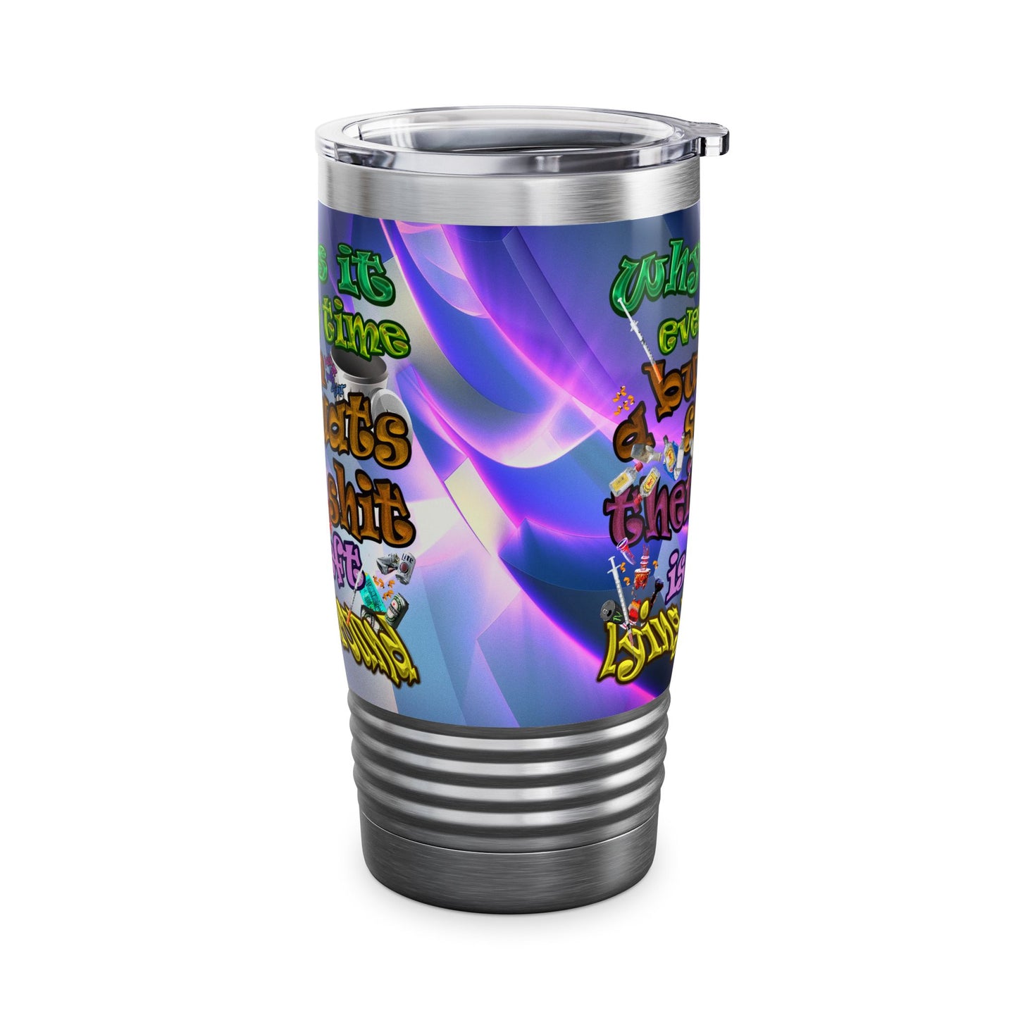 the bum's shit - Ringneck Tumbler, 20oz (grey-pink wave)