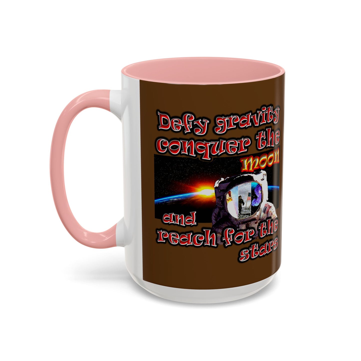defy conquer reach - Accent Mug (brown)