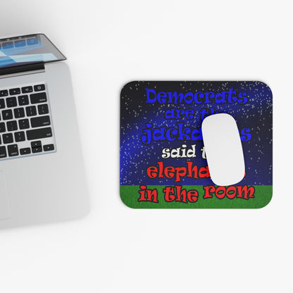 donkeys and elephants - Mouse Pad (Rectangle) ('snoops' background)