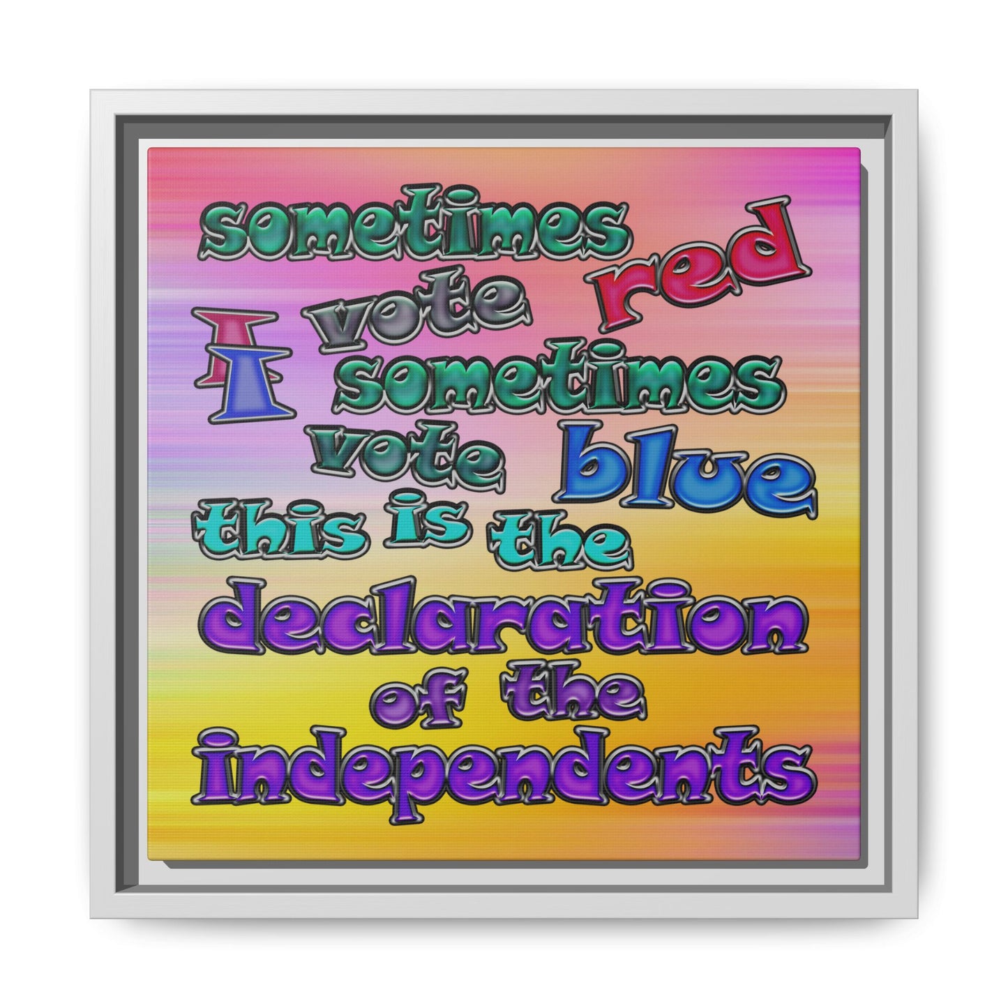 declaration of the independents - framed canvas art (color blur)