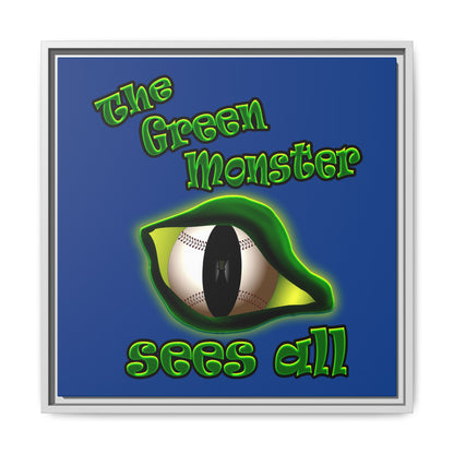 green monster - framed canvas art (dark blue)