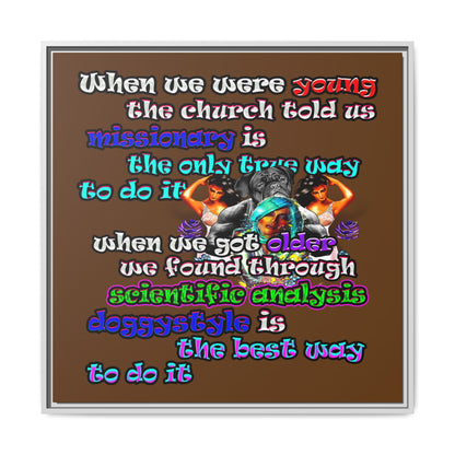 doggystyle - framed canvas art (brown)