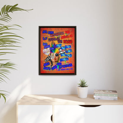 drop the beat - framed canvas art (burnt orange)