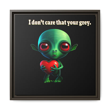 I don't care that your grey - framed canvas art (black)